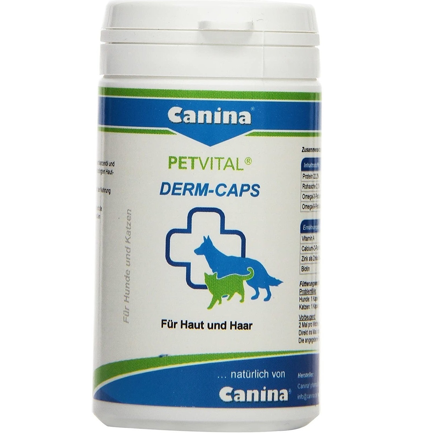 Капсулы для проблемной кожи и шерсти Canina Petvital Dеrm-Caps 40 г 100 капсул фото 