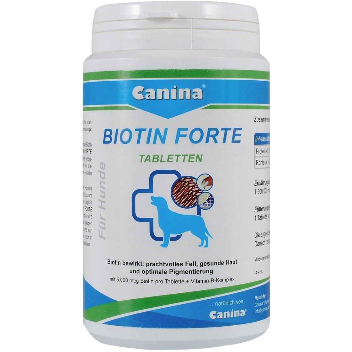 Витамины интенсивный курс для шерсти Canina Biotin Forte 200 г 60 таблеток фото 