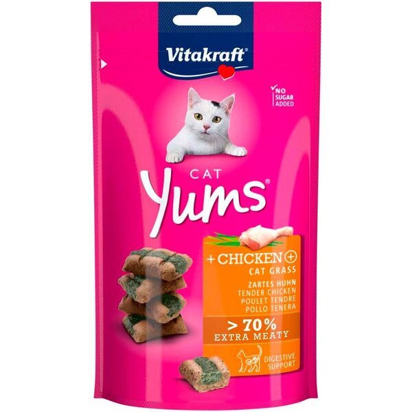 

Подушечки Vitakraft Yums для кошек, курица и кошачья мята, 40 г