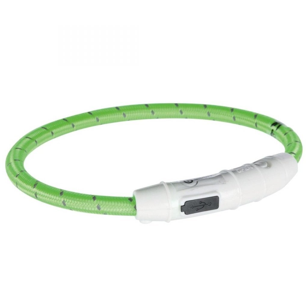 Ошейник для собак Trixie светящийся с USB XS-S 35см 7мм Зеленый фото 