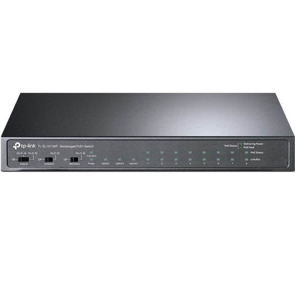 Коммутатор TP-LINK TL-SL1311MP 8x1FE/PoE+ 124W 2xGE 1xSFP