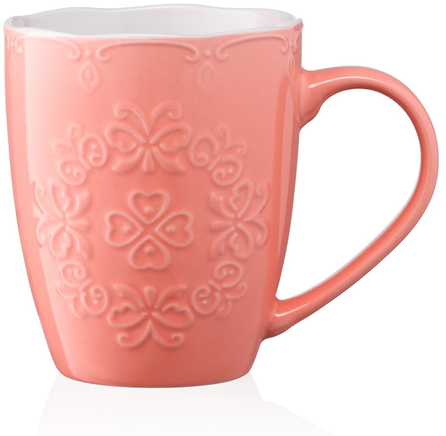 Чашка Ardesto Barocco, 330 мл, розовая , фарфор (AR3458P) фото 
