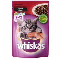Влажный корм для котят Whiskas с говядиной в соусе, 100 г