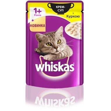 Вологий корм для котів Whiskas крем-суп, з куркою, 85 гфото
