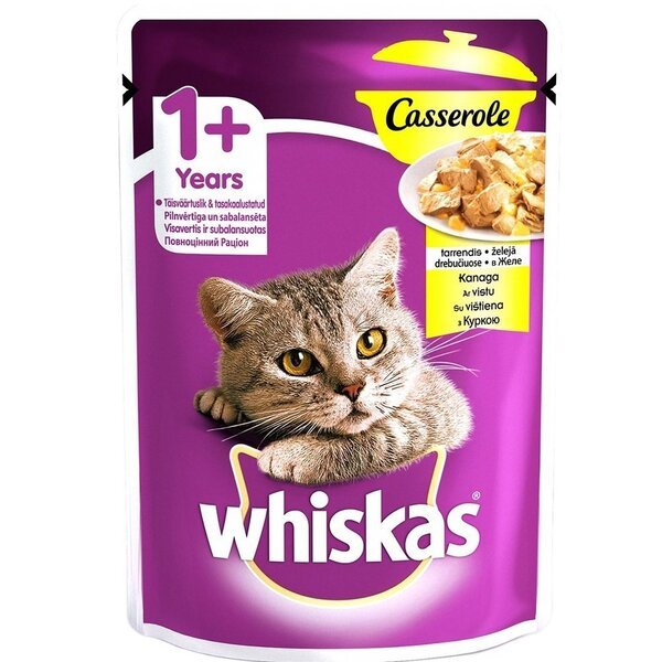 

Влажный корм для котов Whiskas Casserole для с курицей в желе 85г