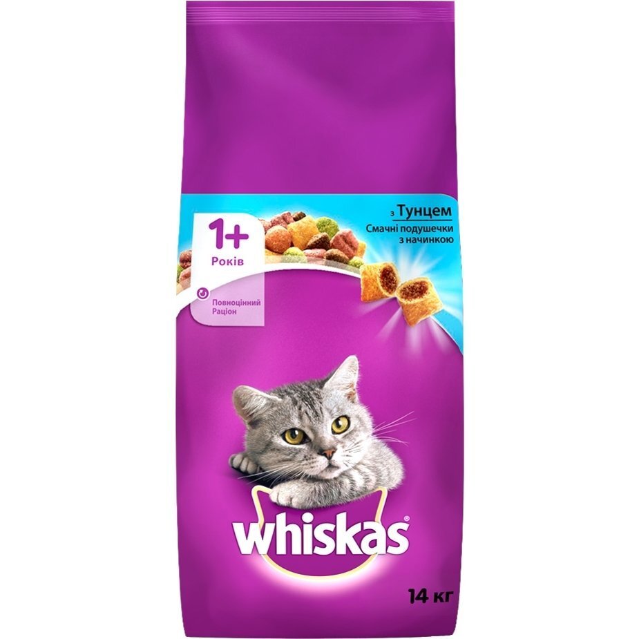Сухой корм для взрослых кошек Whiskas с тунцом 14 кг фото 