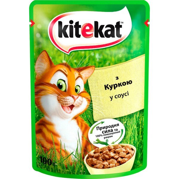 

Влажный корм для взрослых кошек Kitekat с курицей в соусе 100г