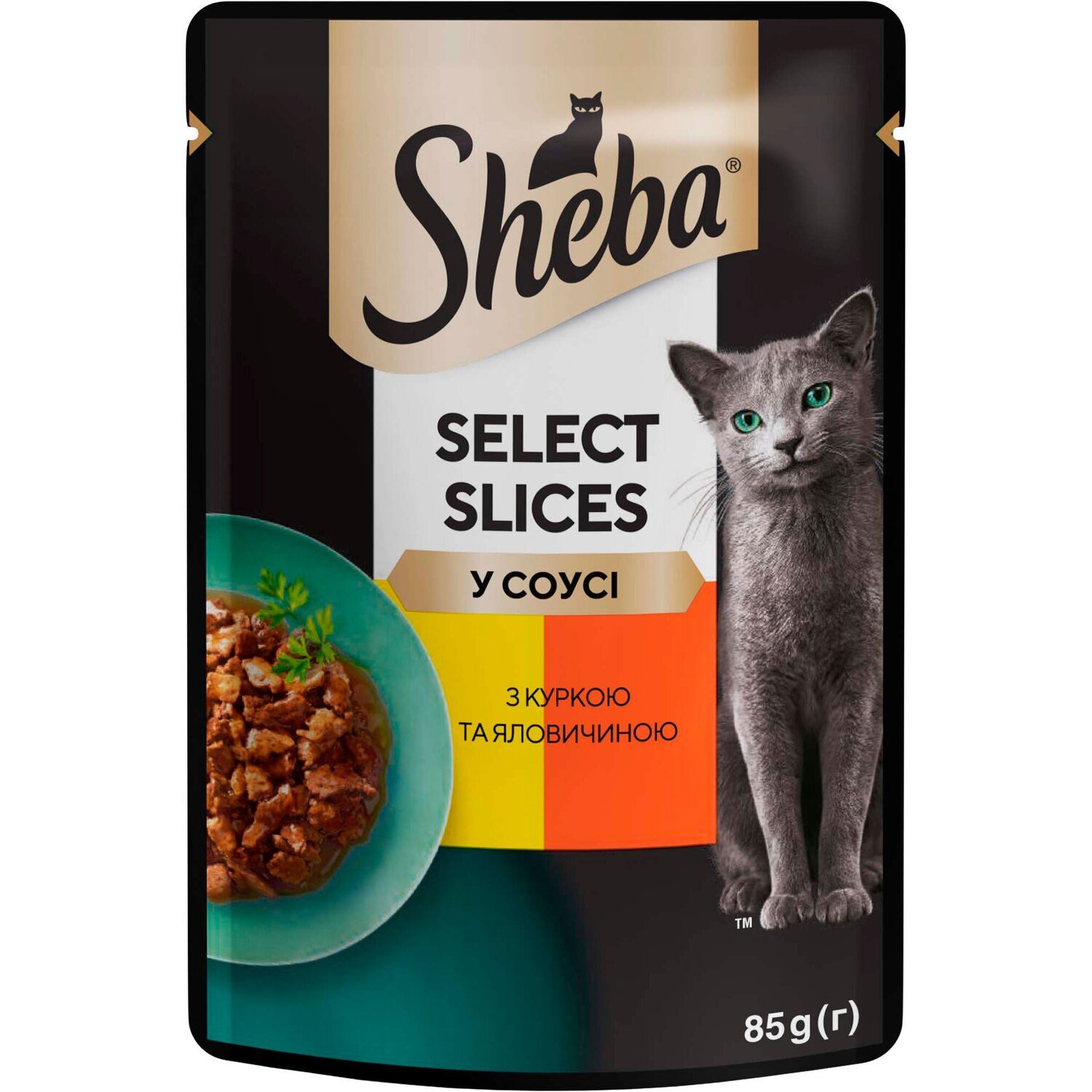Влажный корм для кошек Sheba с курицей и говядиной в соусе 85г фото 