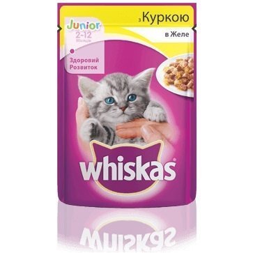 Вологий корм для кошенят Whiskas з куркою в желе 85гфото1