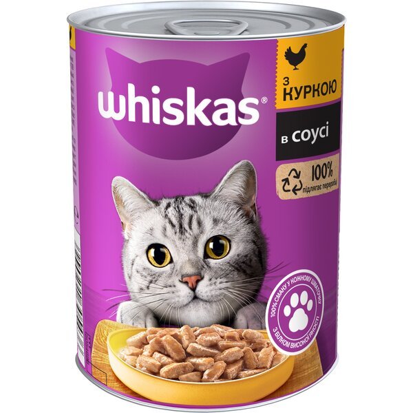 

Влажный корм для котов Whiskas консерва курица 400г