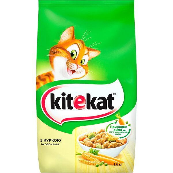 

Сухой корм для взрослых кошек KiteKat с курицей и овощами 6*1.8кг