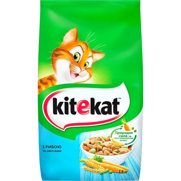 

Сухой корм для взрослых кошек KiteKat с рыбой и овощами 6*1.8кг