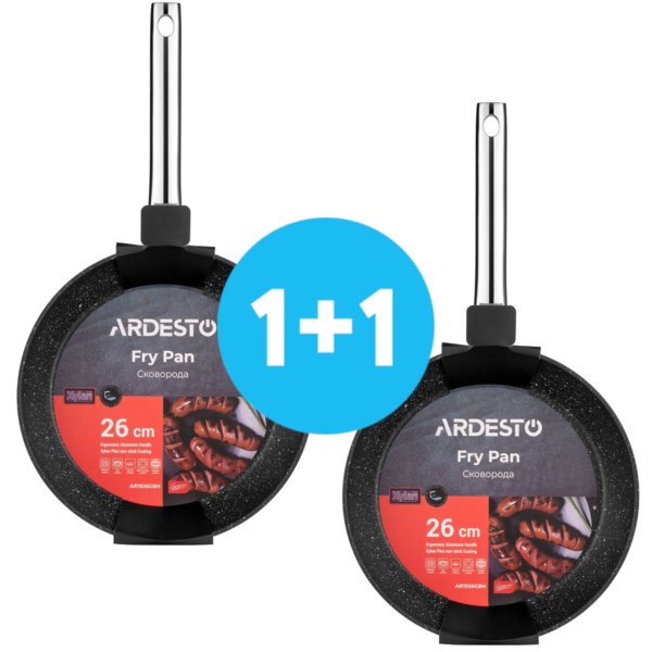 

Сковорода Ardesto Gemini Abetone 26 см, чёрный, алюминий (AR1926GBH)