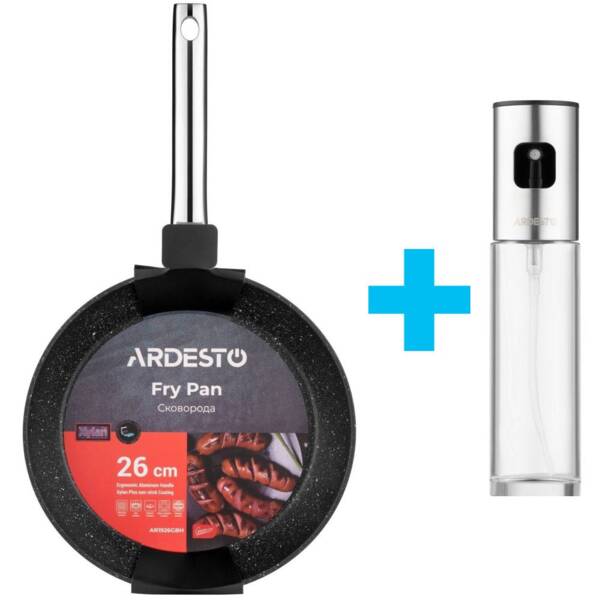 

Сковорода ARDESTO Gemini Abetone 26 см, чёрный, алюминий (AR1926GBH)