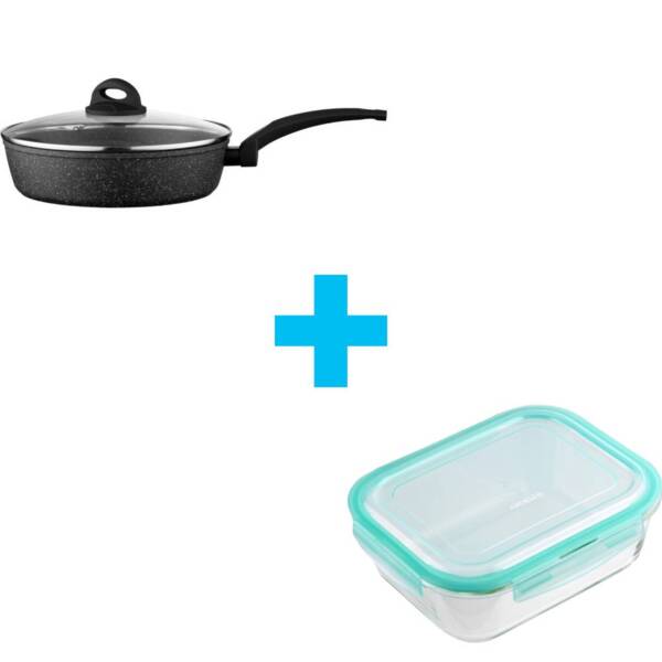 Сковорода ARDESTO Gemini Gourmet Viareggio с крышкой 24 см, черный, алюминий (AR1924GDL)