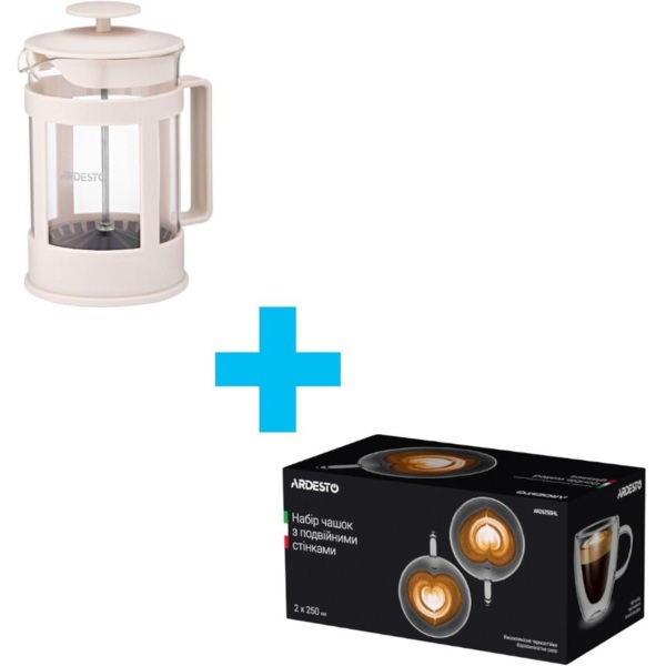 

Френч-прес ARDESTO Fresh, 800 мл, бежевый, пластик, скло (AR1008BF)