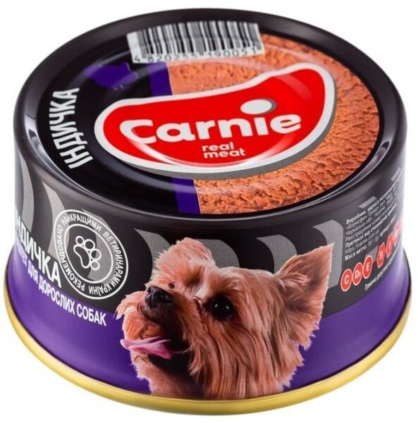 

Паштет мясной для собак Carnie Dog с индейкой 90 г