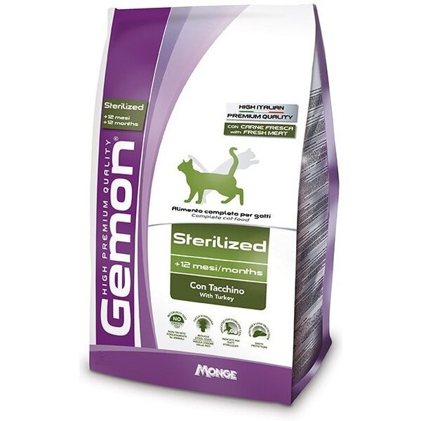 

Сухой корм для кошек Gemon Cat Sterilised light stirility с индейкой 5 кг