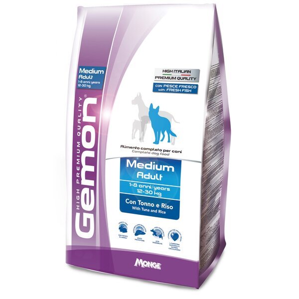 

Сухой корм для собак Gemon Dog Medium adult тунец с рисом 3 кг