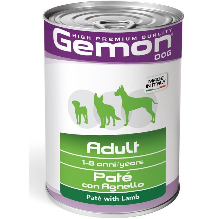 Вологий корм для собак Gemon Dog WET зі смаком ягняти 0,4 кгфото