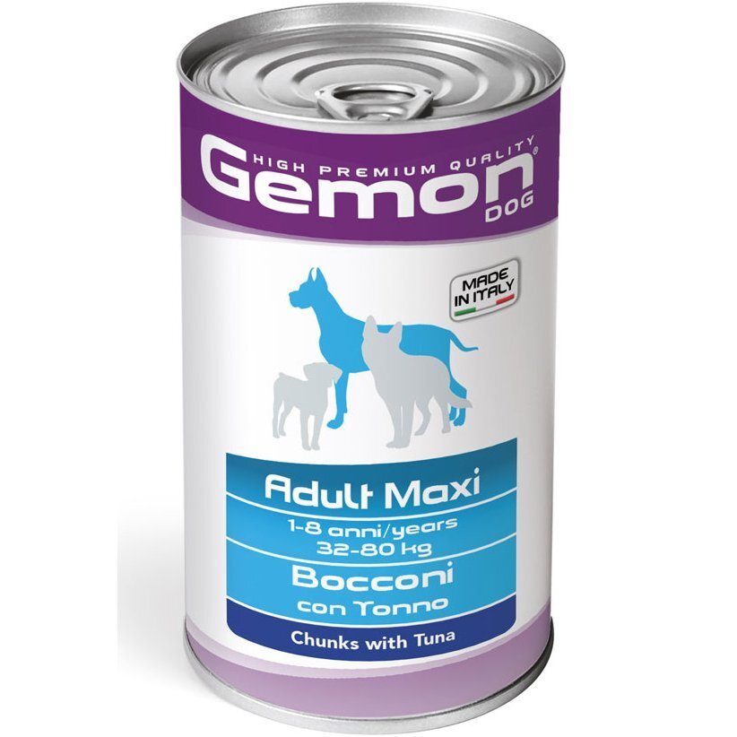 Вологий корм для собак Gemon Dog Maxi adult з тунцем 1.25 кгфото