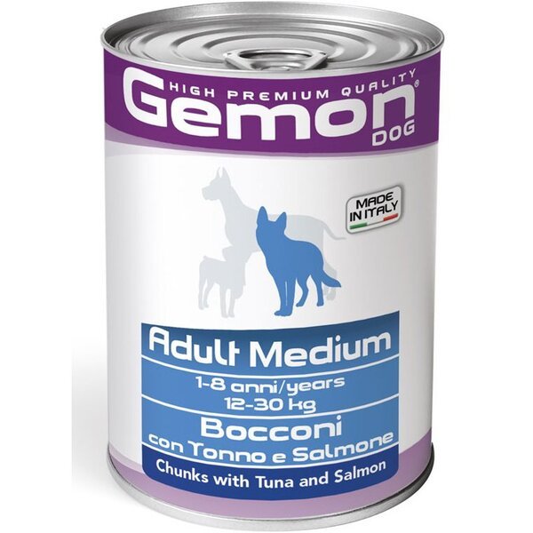 

Влажный корм для собак Gemon Dog medium adult с тунцом и лососем 0,415 кг