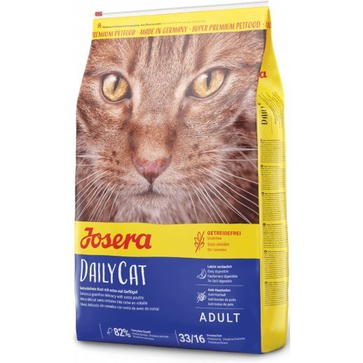 

Сухой корм для кошек Josera Adult DailyCat беззерновой, с птицей, бататом и травами, 10 кг