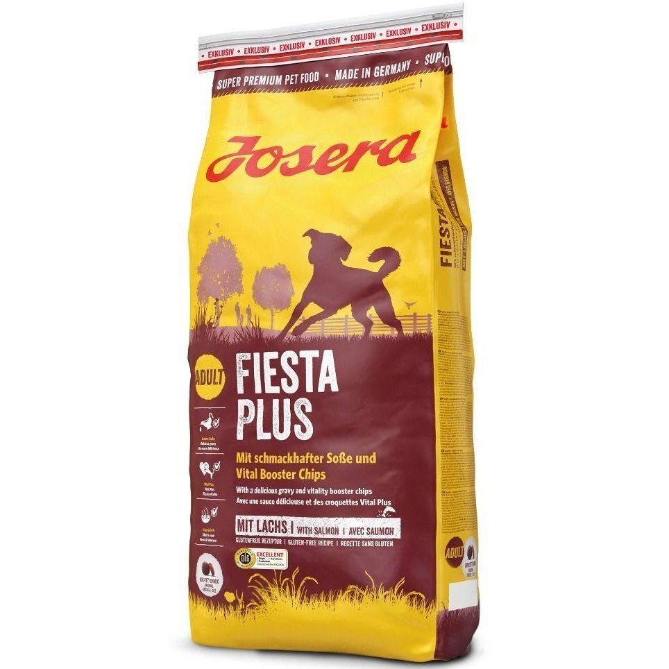 Сухой корм Josera Adult Fiesta Plus для взрослых привередливых собак, с дополнительными крокетами, 15 кг фото 1