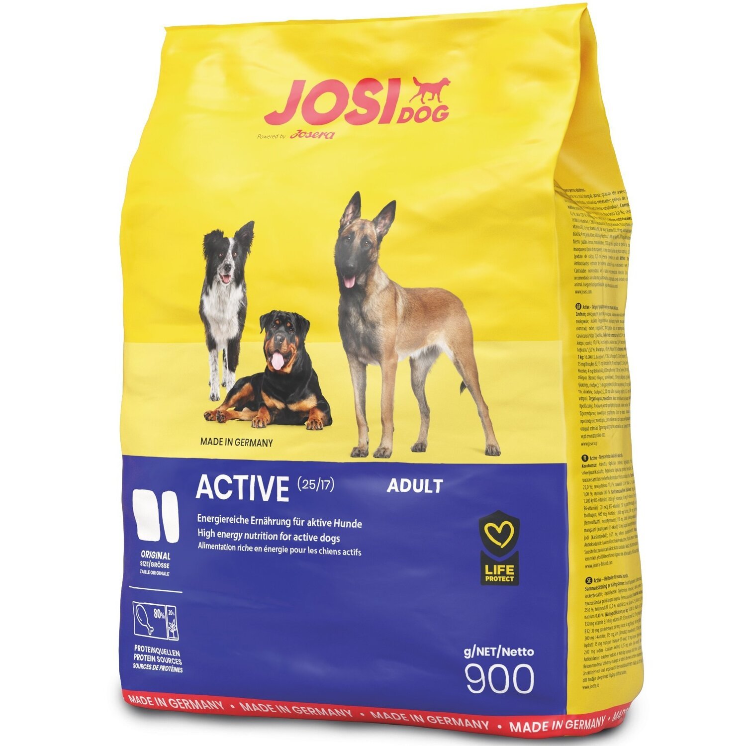 Сухой корм для активных взрослых собак Josera JosiDog Active с птицей, кукурузой и рисом, 900 г фото 