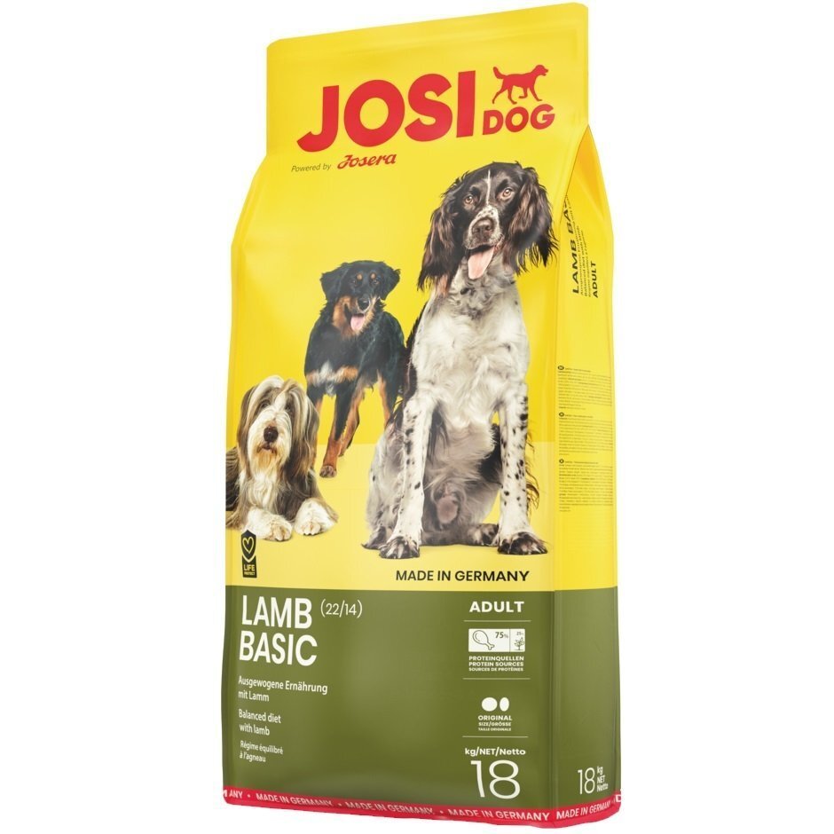 Сухой корм для активных собак Josera JosiDog Lamb Basic сбалансированная диета с ягненком, 18 кг фото 1
