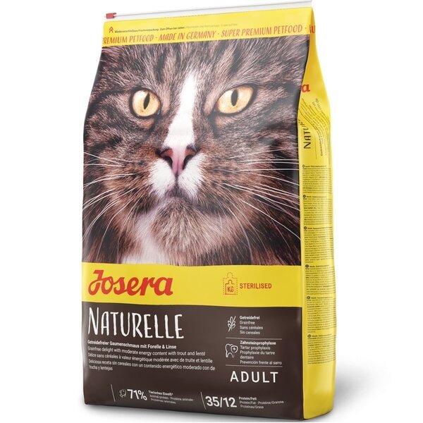 Сухой корм для стерилизованных кошек Josera Adult Naturelle с чечевицей и форелью, 0,4 кг