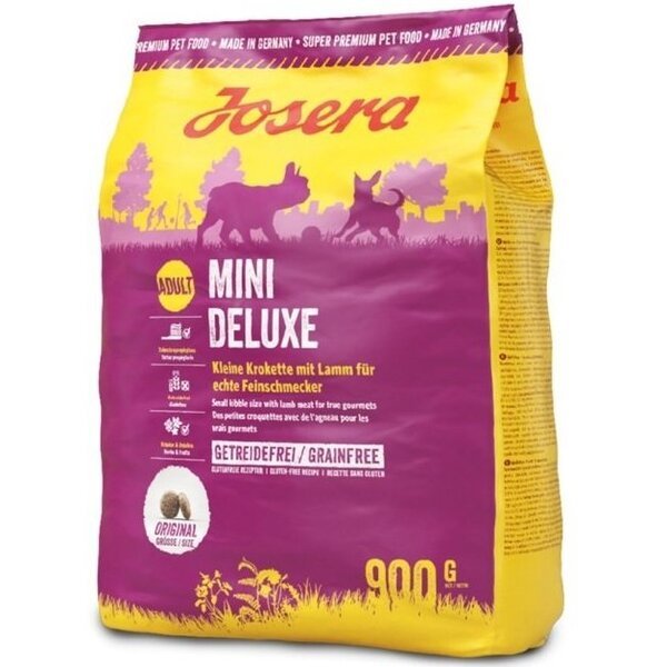 

Сухой корм для взрослых собак малых пород Josera Adult Mini Deluxe Grainfree беззерновой, с ягненком, 900 г