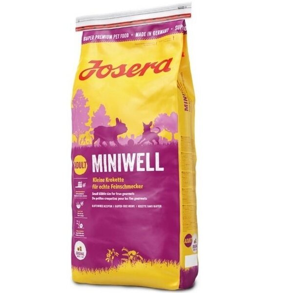 

Сухой корм для взрослых собак малых пород Josera Adult Miniwell с птицей, рисом и кукурузой, 15 кг