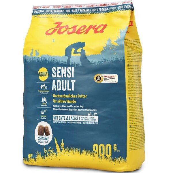 

Сухой корм Josera Sensi Adult для взрослых собак с чувствительным пищеварением, 0,9 кг