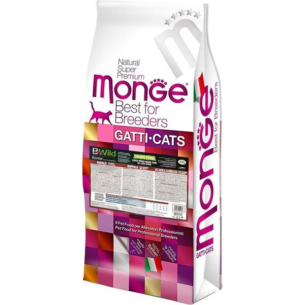 Сухой корм для кошек больших пород Monge Cat Be Wild Gr.Free c мясом буйвола, 10 кг