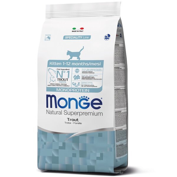 Сухой корм для котят Monge Cat Monoprotein Kitten с форелью 0,4 кг