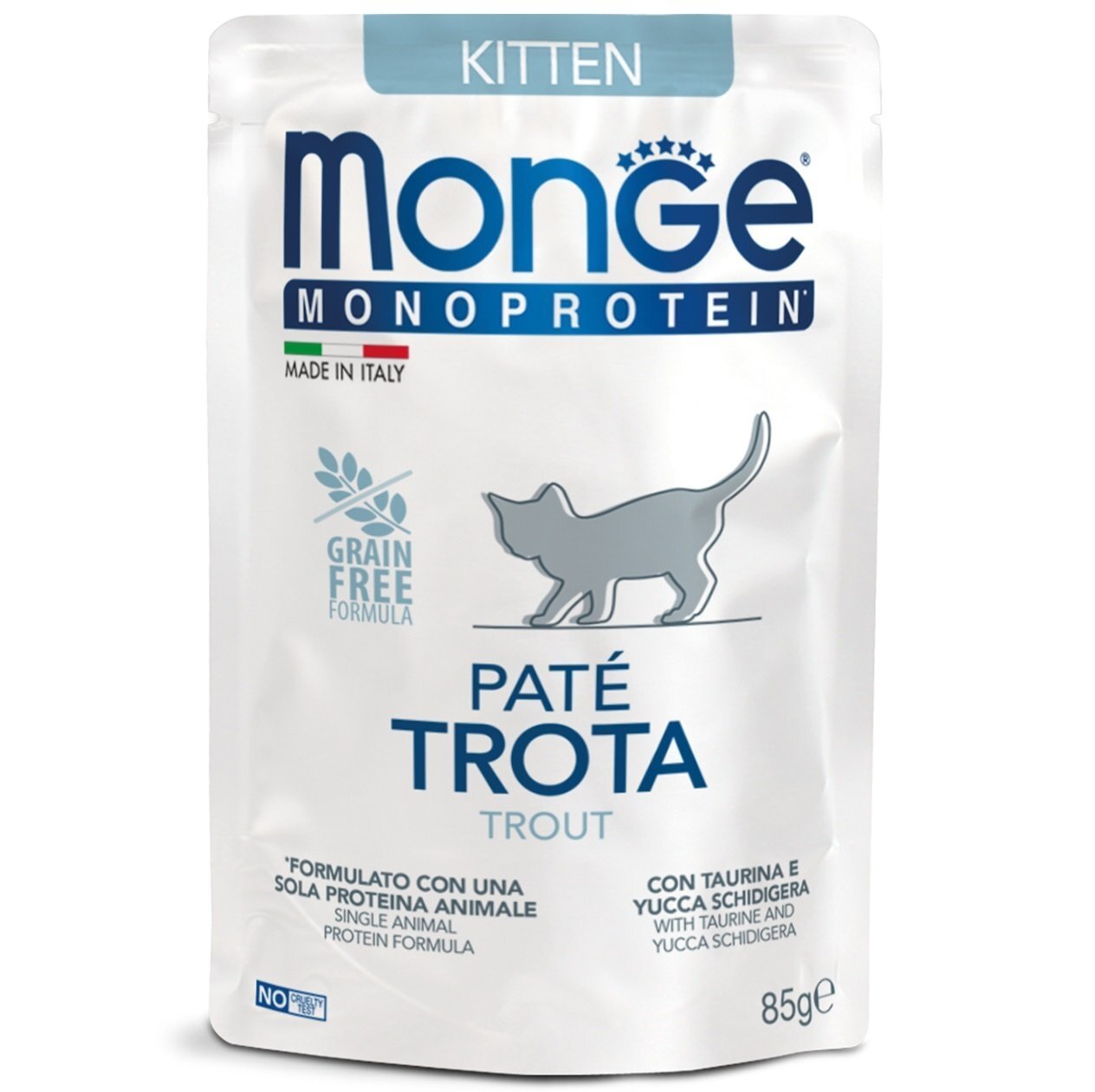 Паштет для котят Monge Cat Monoprotein Kitten форель 85 г фото 