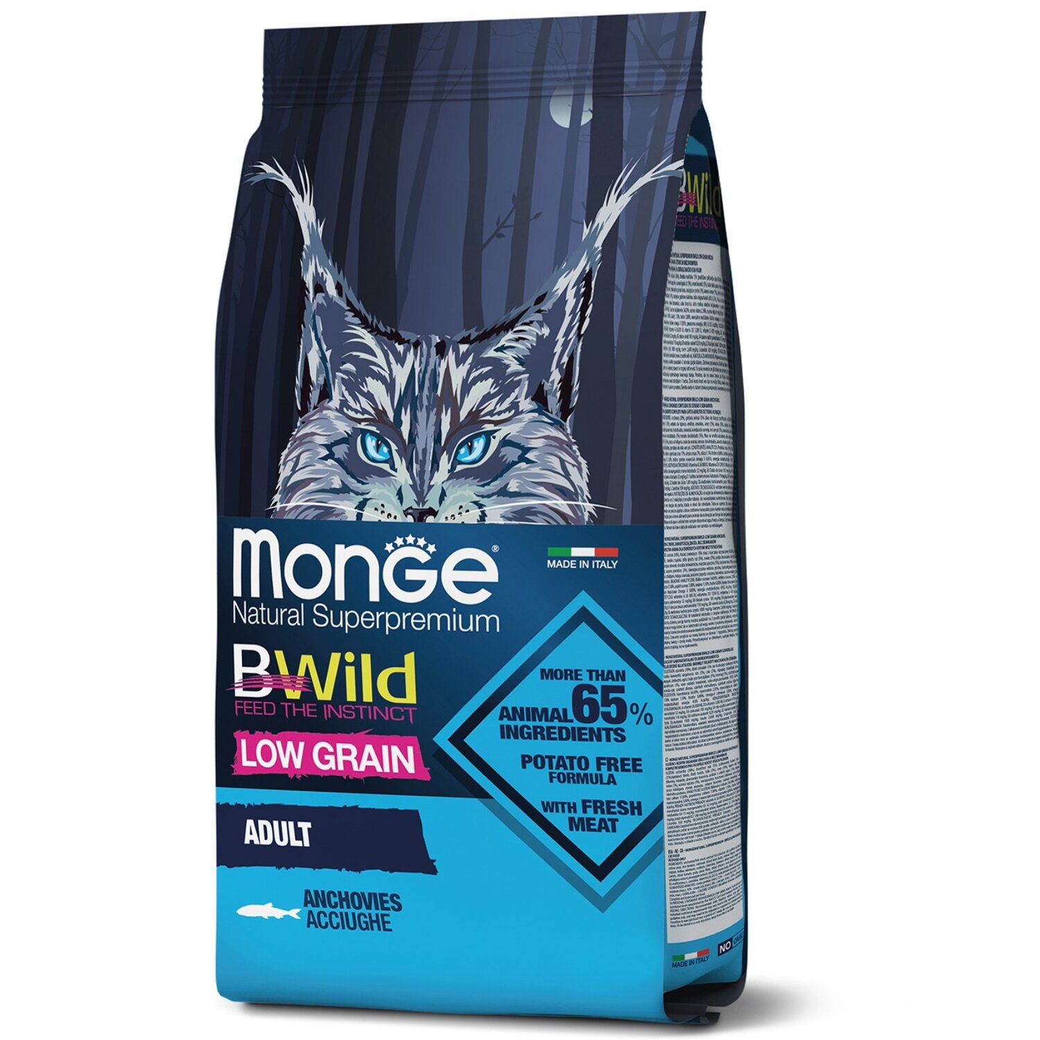 Сухий корм для кішок Monge Cat Bwild Low Grain з анчоусом 1.5 кгфото