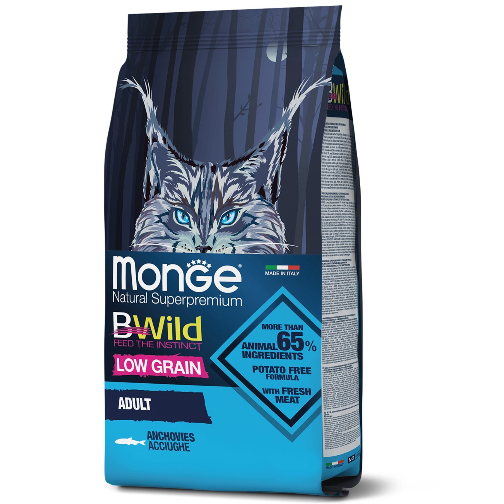 Сухий корм для кішок Monge Cat Bwild Low Grain з анчоусом 1.5 кгфото1
