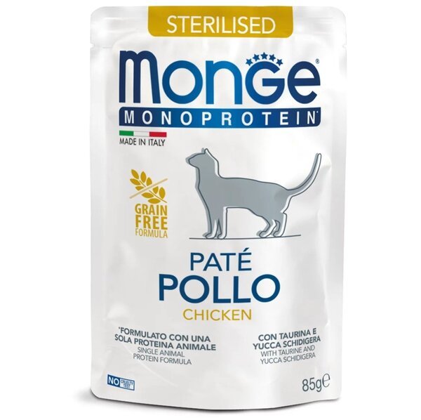 

Паштет для стерилизованных кошек Monge Cat Monoprotein Sterilised курица 85 г