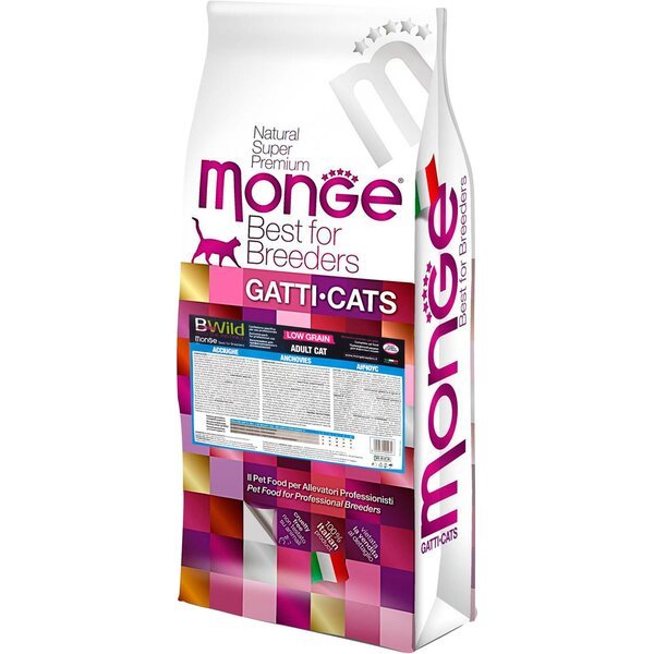 

Сухой корм для кошек Monge Cat Bwild Low Grain с анчоусом 10 кг