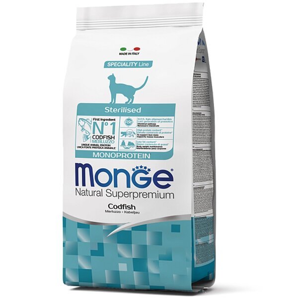 Сухой корм для стерилизованных кошек Monge Cat Sterilized с треской 1.5 кг
