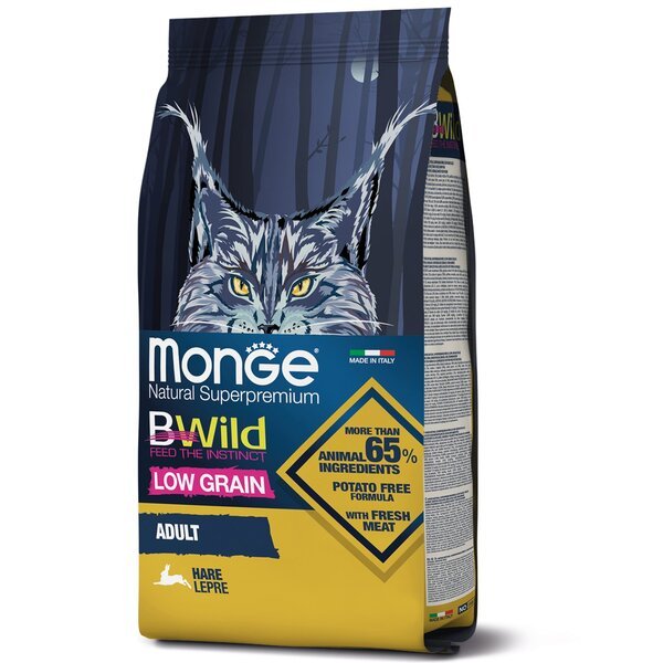 Сухой корм для кошек Monge Cat Bwild Low Grain с мясом зайца 1.5 кг