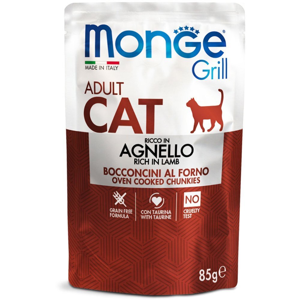 Вологий корм для кішок Monge Cat Grill Adult з ягням 85 гфото