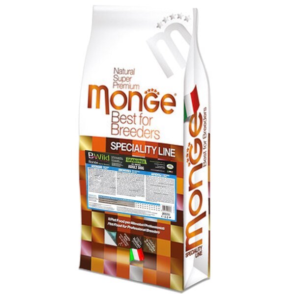 

Сухой корм для собак Monge Dog Bwild Gr. Free с анчоусом 15 кг
