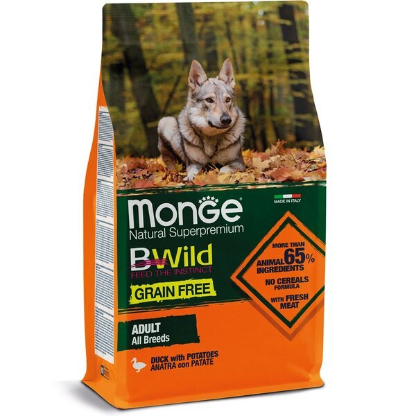 

Сухой корм для собак Monge Dog Bwild Gr.Free с уткой 2,5 кг