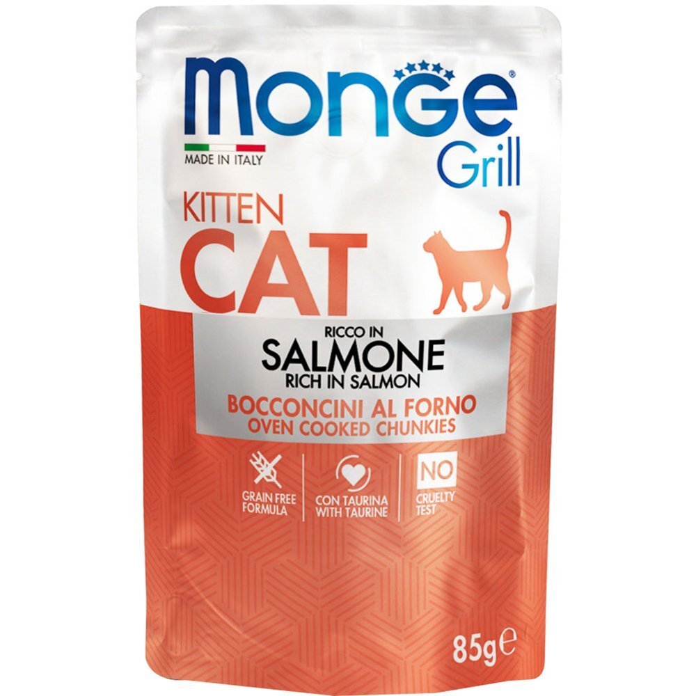 Влажный корм для кошек Monge Cat Grill Kitten лосось 85 г фото 