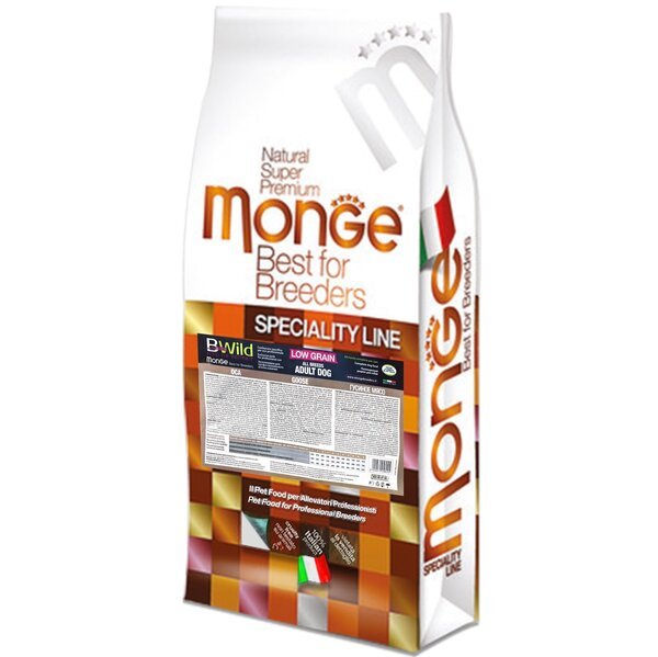 

Сухой корм для собак Monge Dog Be Wild Low Grain с мясом гуся, 15 кг