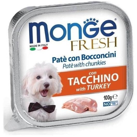 Влажный корм для собак Monge Dog Fresh со свежей индейкой, 100 г