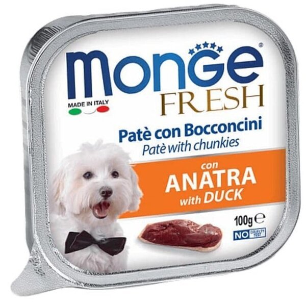 Влажный корм для собак Monge Dog Fresh со свежей уткой, 100 г